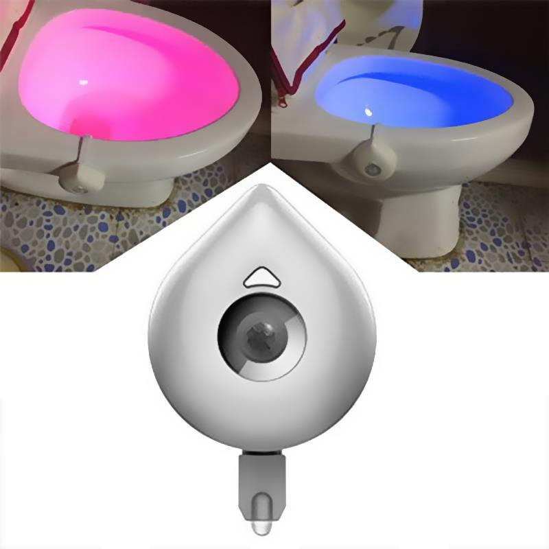 Smart toalett nattlys sete nattlys sensor lampe 8 farger vanntett bakgrunnsbelysning bevegelsesaktivert led luminaria lampe for barn