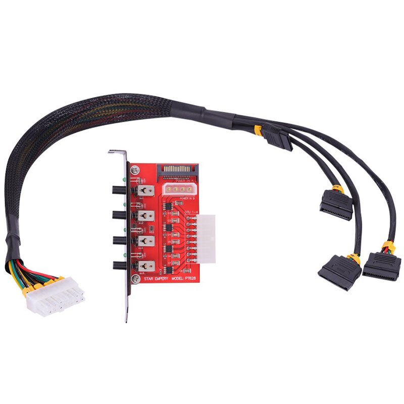 Dispositivo SATA de cuatro canales, interruptor de alimentación HDD, interfaz PT628 SATA, dispositivo de almacenamiento de disco duro, interruptor de alimentación
