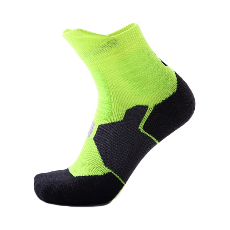 Men Women Sports Socks Breathable Running Fitness Basketball Cycling Compression Elastics Sport Sock for Adult: WZ071-Green