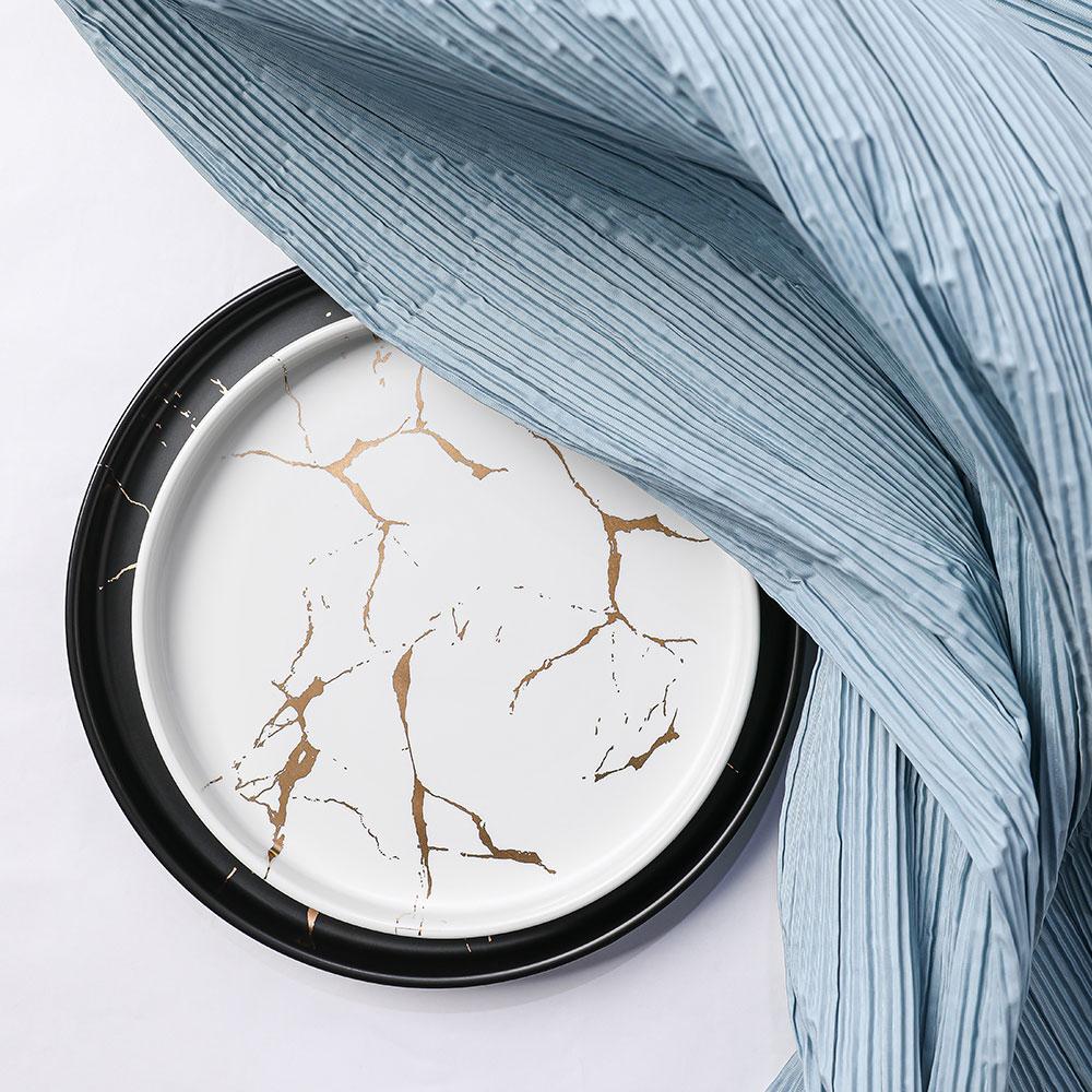 Assiette à dîner de luxe en céramique, assiette à Steak occidentale, maison nordique, vaisselle rouge en filet,