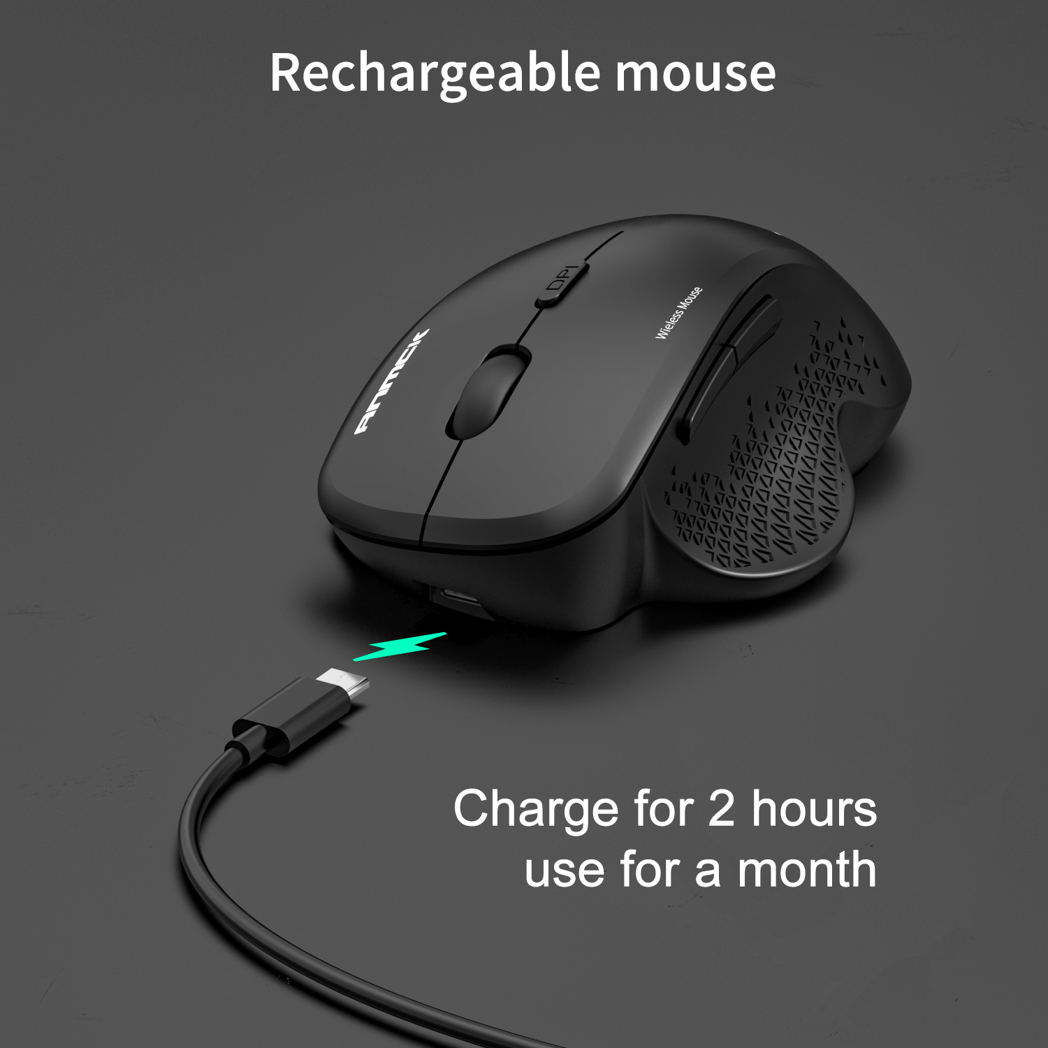 Anmck PM2 2.4G Wireless Gaming Mouse Office Business Silent Optical Mice USB Rechargeable Ergonomic Mouse For Computer PC Gamer