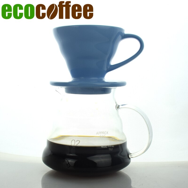 Ecocoffee 1-2 kopjes keramische koffiepercolators  v60 brouwers barista koffiezetapparaat papieren filters koffieserver