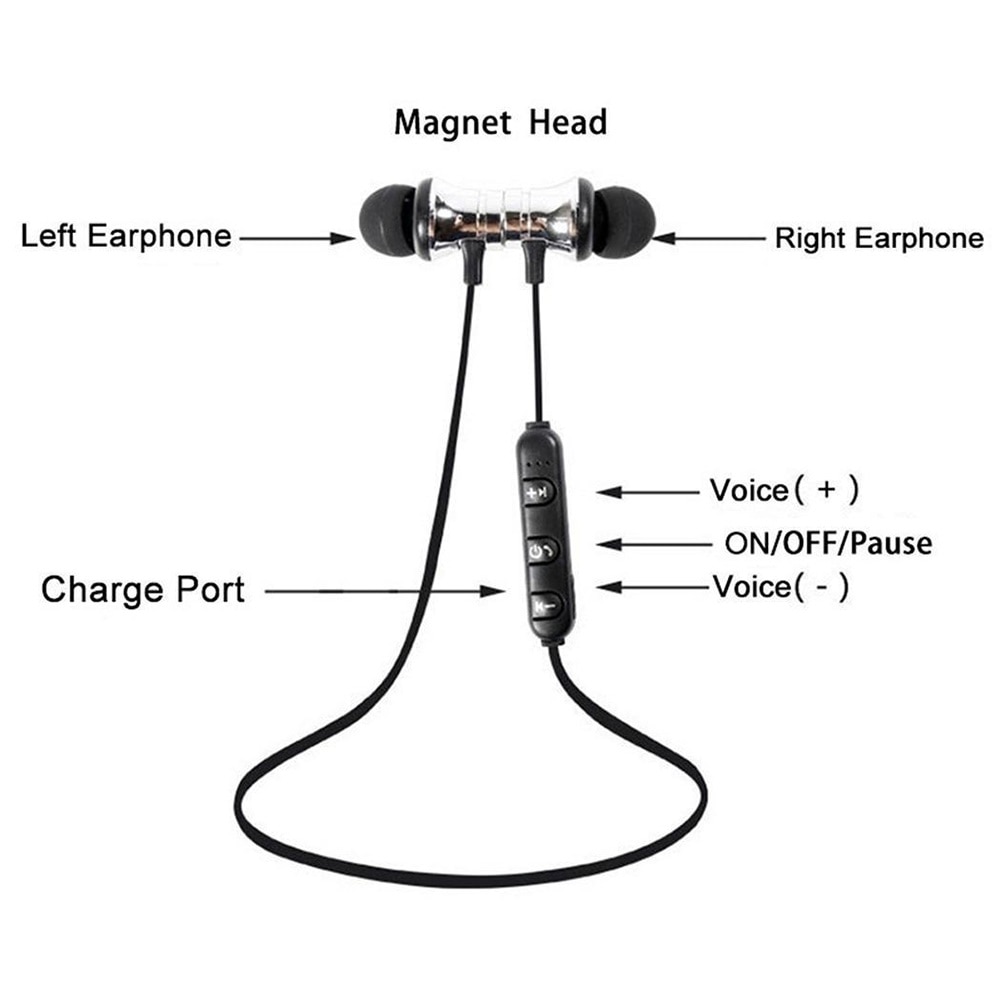 Xt11 adsorção magnética sem fio bluetooth 4.2 fone de ouvido leve in-ear música neckband esportes fone de ouvido com microfone