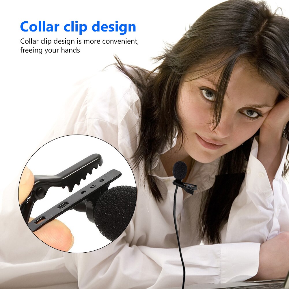 Portable USB Mini Microphone Lapel Lavalier Mic Clip-on External Buttonhole Microphones for Laptop PC Computer Recording Chat