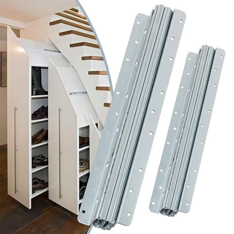 3 kugelgelagerte auszugsschienen mit soft-close-funktion für unterbau-schubladen, 16 zoll tragfähigkeit, wohnzimmer-auszugsschiene: Silber / 1.6m