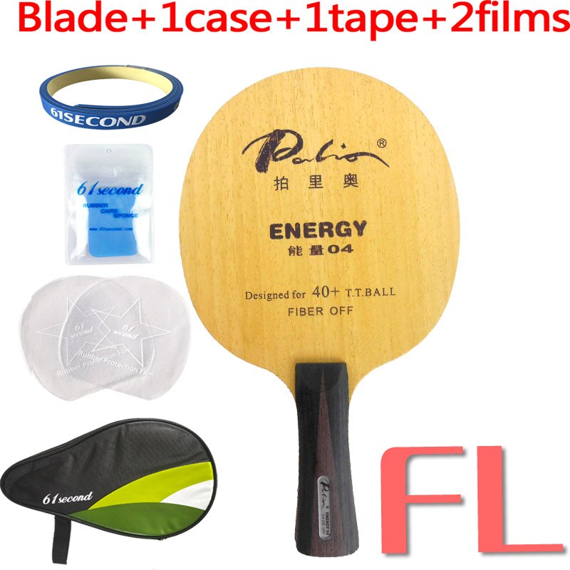 Palio ENERGY04 ENERGY 04 ENERGY 04 ENERGY-04 hoja de tenis de mesa de madera + 2 fibras, para raqueta de ping pong: FL with HM case
