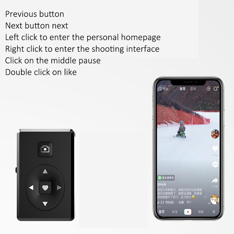 Mando a distancia Bluetooth inteligente disparador inalámbrico controlador remoto temporizador automático para IPhone Huawei P20 P30 Pro Xiaomi Control remoto