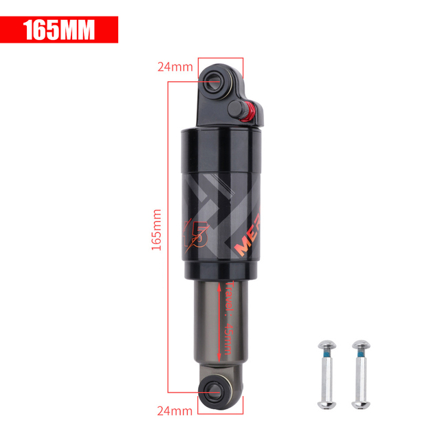 Amortiguador trasero de aire para bicicleta, accesorio de aleación de 125/150/165/190/200mm, para bicicleta de montaña o de carretera, plegable: 165MM