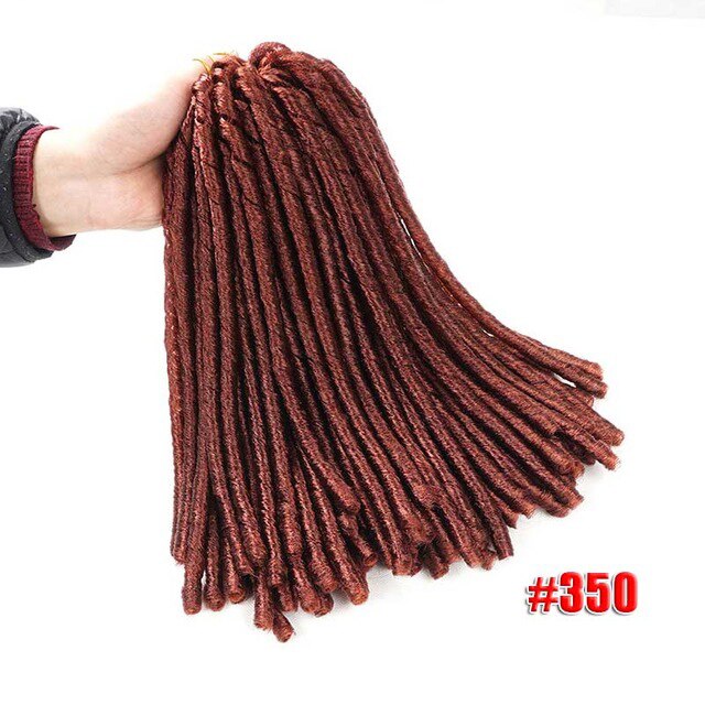 Soft Dread Locks Crochet Braids 14 inch Straight Hair Extensions 30rootsFaux Locks Crochet Braids Black Synthetic Braiding Hair: 350