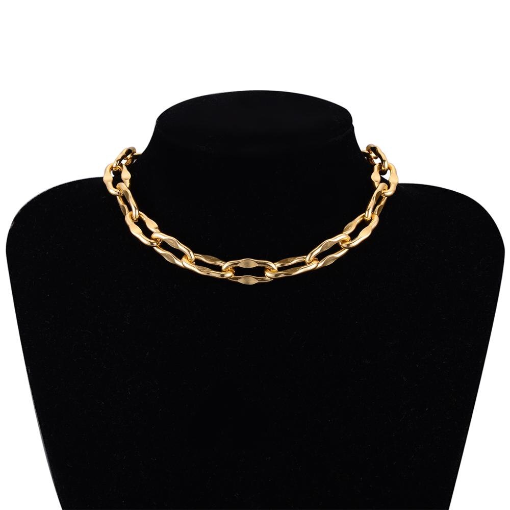 Curb Cubaanse Miami Chunky Dikke Ketting Choker Ketting Voor Vrouwen Mannen Verklaring Punk Hip Hop Hals Kraag Sieraden Goud Kleur ketting: style 5