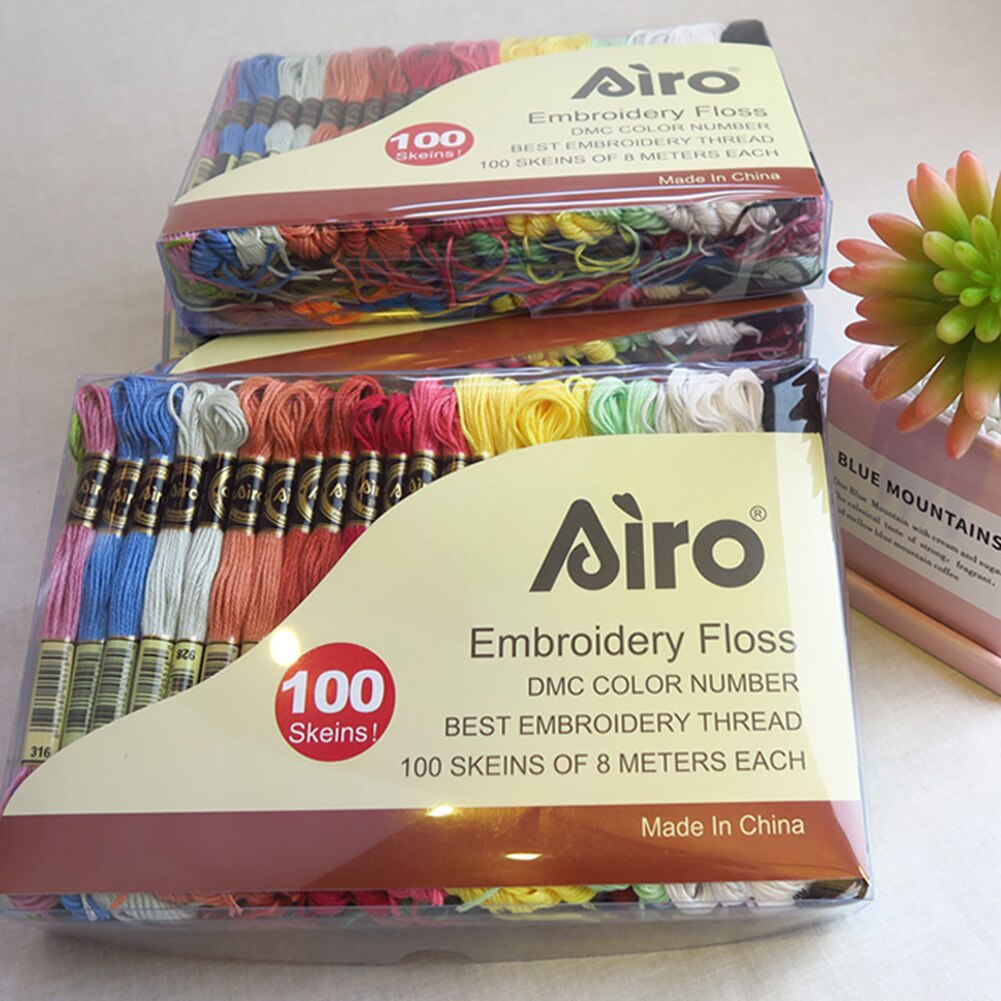 100pcs 50-Colors Cross Stitch Thread 8m Embroidery Floss Cotton Sewing Thread Embroidery Tool DIY Sewing Accessories