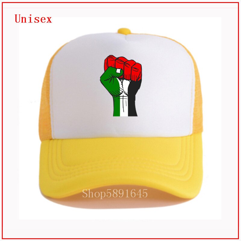 Palestina Speranza cappello con scudo di plastica cappelli della spiaggia delle donne cappello di maglia del cappello del sole per le ragazze di Stampa Personalizzata cappelli per le donne berretto da baseball: yellow-white / Kids