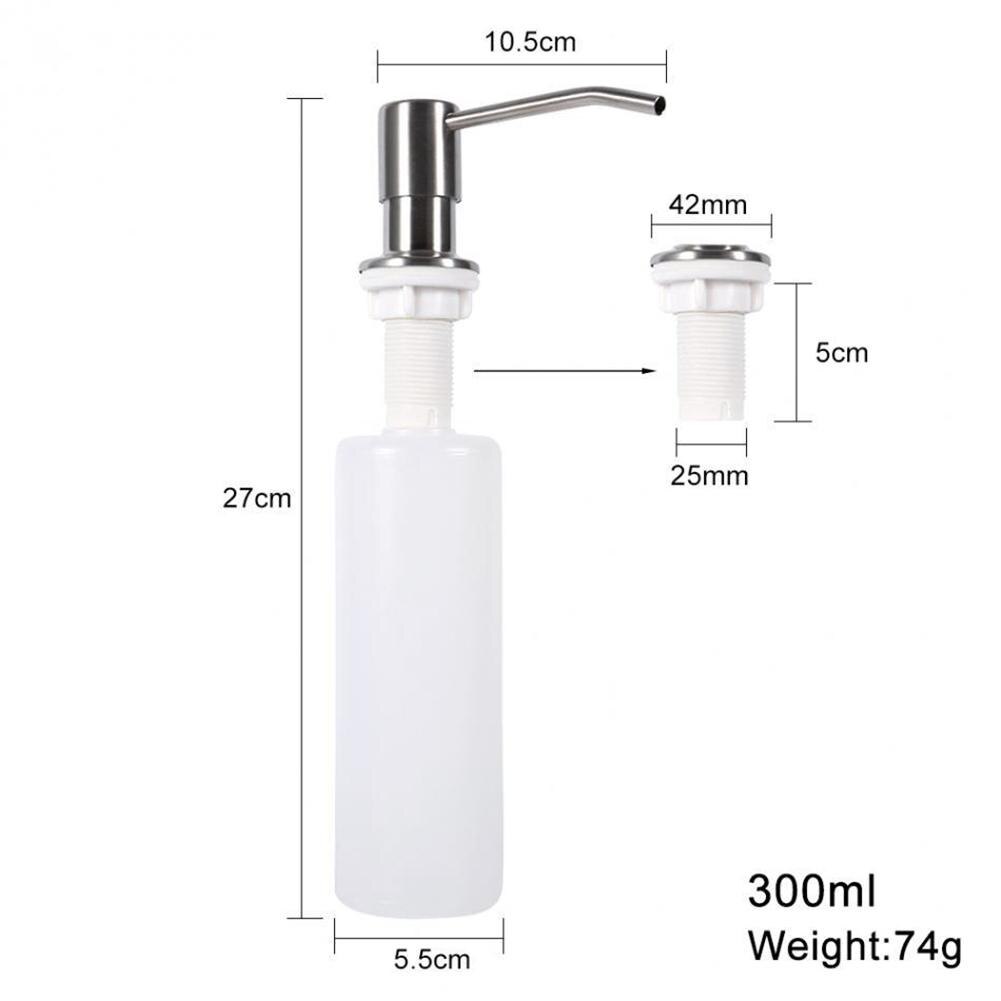 500ml/800ml vask sæbe dispenser indbygget lotion pumpe rustfrit stål flaske til badeværelse køkken flydende sæbe organisator: C 60 x 270 x 105mm