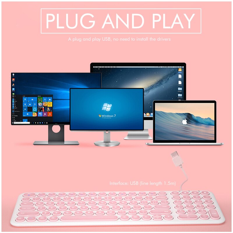 Bogen 100 Schlüssel Draht Dünne Tastatur, Ultra-Dünne verdrahtet USB Multimedia Mini Tastatur (Runde schlüssel) für Pc/Computer/Laptop/Mac