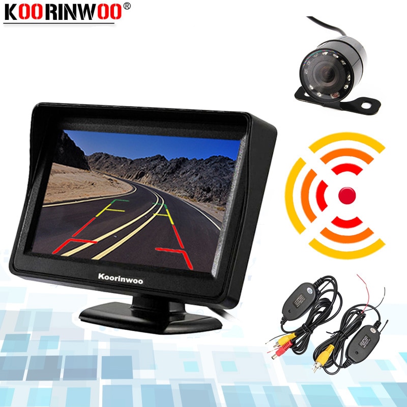 Koorinwoo Ultra HD Intelligent LCD Digital Monitor Device Screen Wireless IR Lights IP68 Spy Parking Protector Rear View Camera