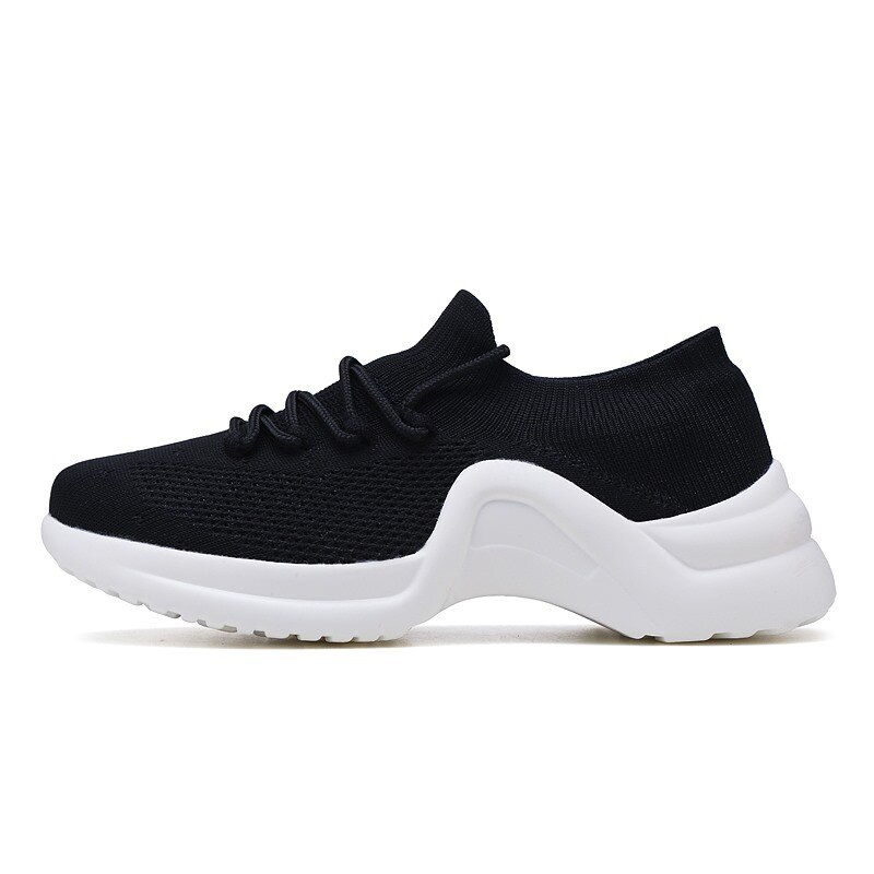 Pink Sport Shoes Women Summer Lace Up Ladies Tennis Shoes Female Breathable Woman Knit Sock Sneakers Tenis Feminino Damen Schuhe