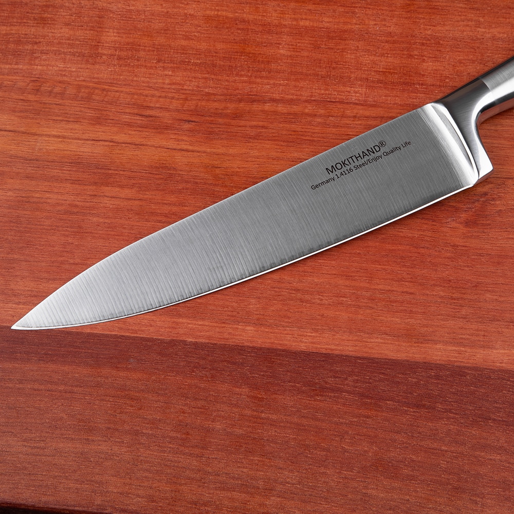 Mokithand 8 tums kockknivar med hög kolhalt tyskland 1.4116 stål vass kökskniv japansk kniv med slipblad