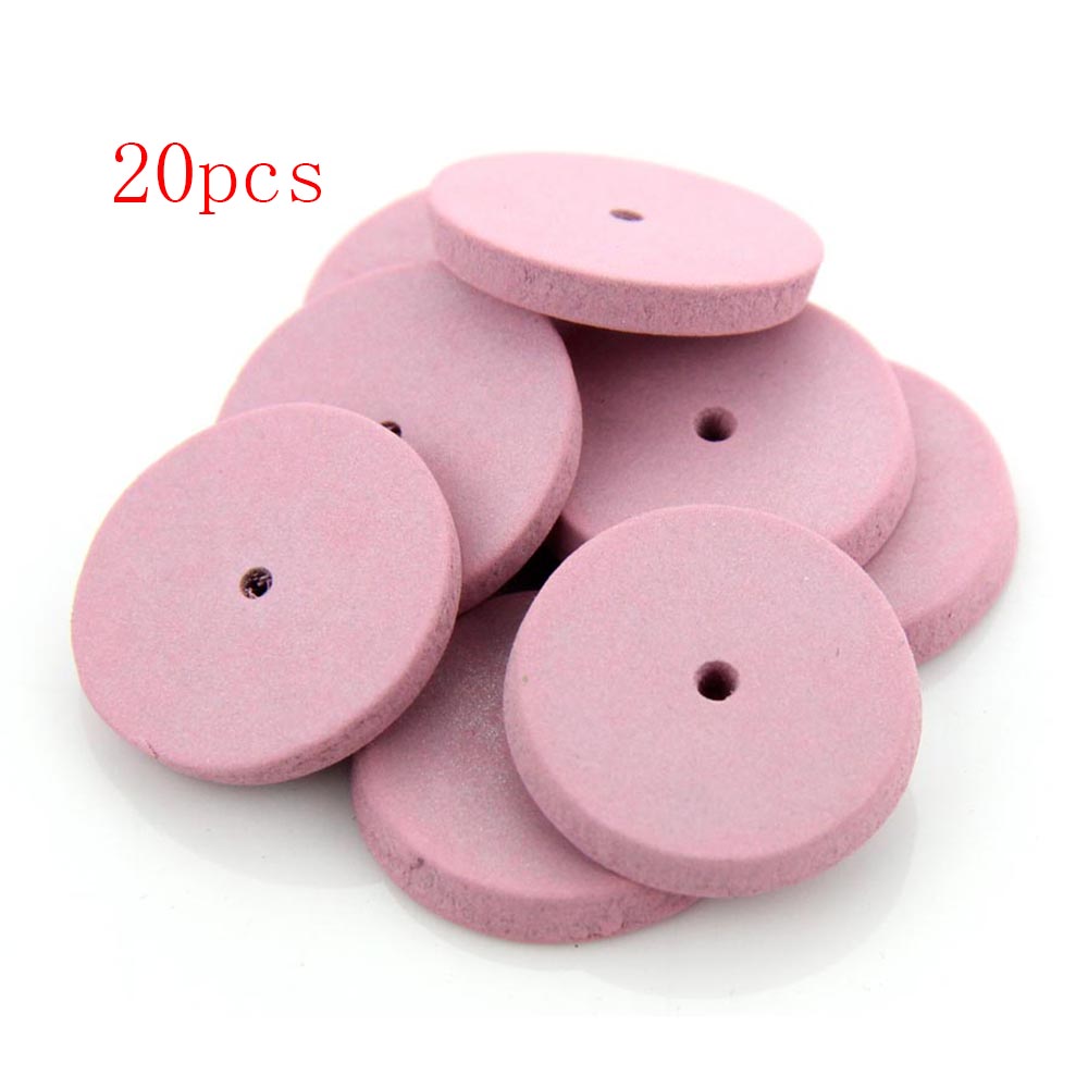 20 stücke Zahn Labor Silikon Gummi Polierer Grob/Mittel/Fein 6mm Zahn Silikon Gummi Punkt 22mm Zahn silikon Gummi Rad: Licht Grau