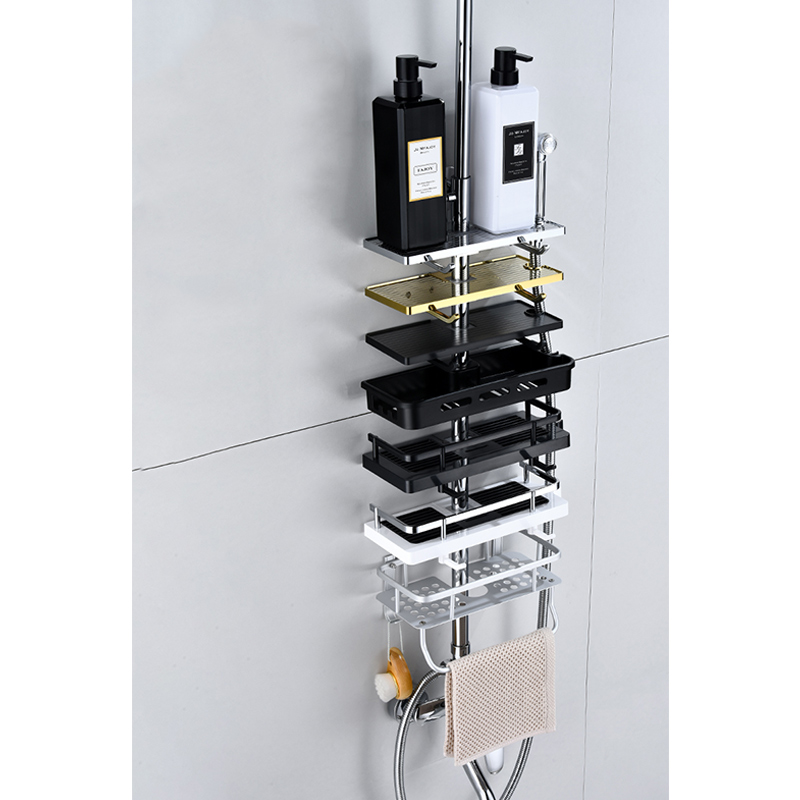 Wall Household Item Bathroom Shower Holder Rack Organizer Bathroom Shelf Shampoo Tray Stand No Drilling Floating Shelf for Shelf