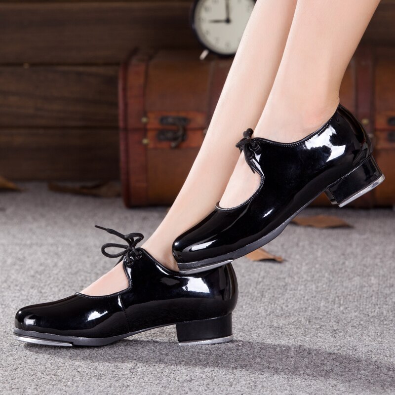 Adult Women Tap Shoes Dance shoes Dancing shoes Tap shoe PU patent leather comfortable 4cm
