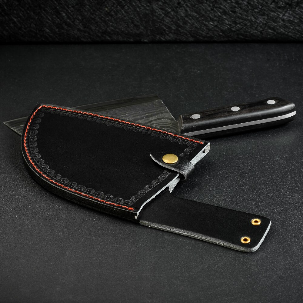 1pc Butcher Knife Sheath Leather Case 7" 7.5 Inch Knives Cover For Butcher Knives Chopping Cleaver Blade Protective Leather Case