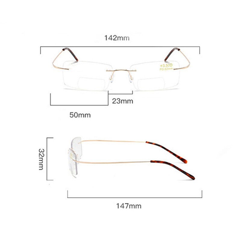 iboode Alloy Bifocal Progressive Reading Glasses Men Women Anti Blue Ray Near and Far Sight Presbyopic Eyewear Diopter +1.0 1.5
