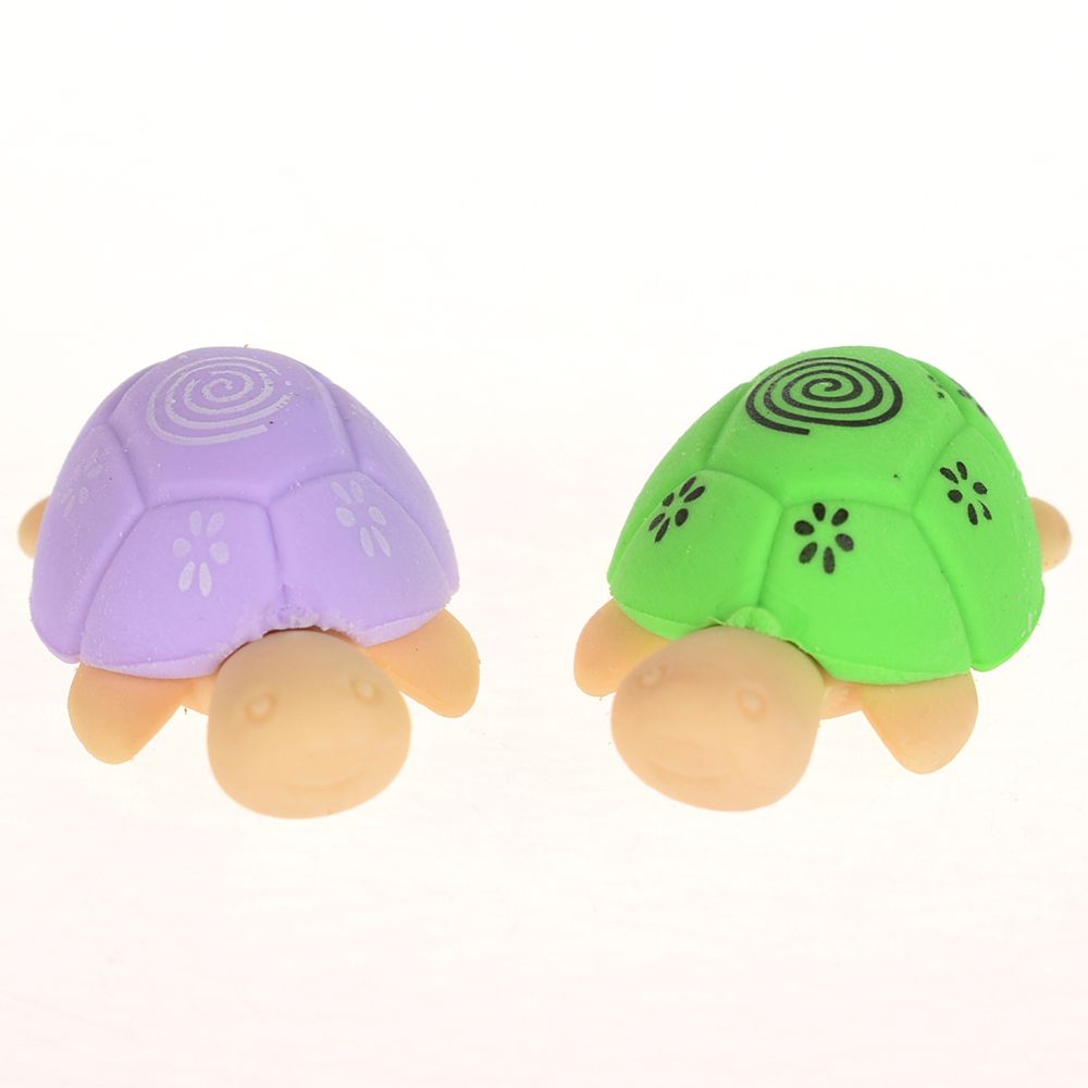 Limite montre Kawaii mignon coloré tortue forme nettoyage caoutchouc gomme stationnaire enfant bébé jouet nouvel étudiant gomme outils: Default Title