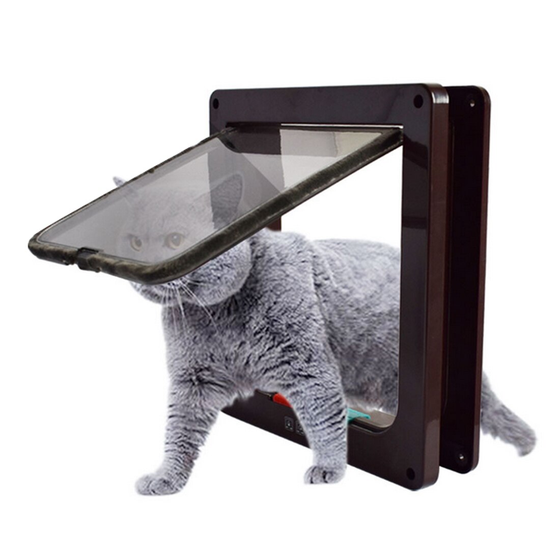 S/M/L 4 Way Lockable Dogs Cat Security Flap Door Kitten Puppy Pets ABS Plastic Animal
