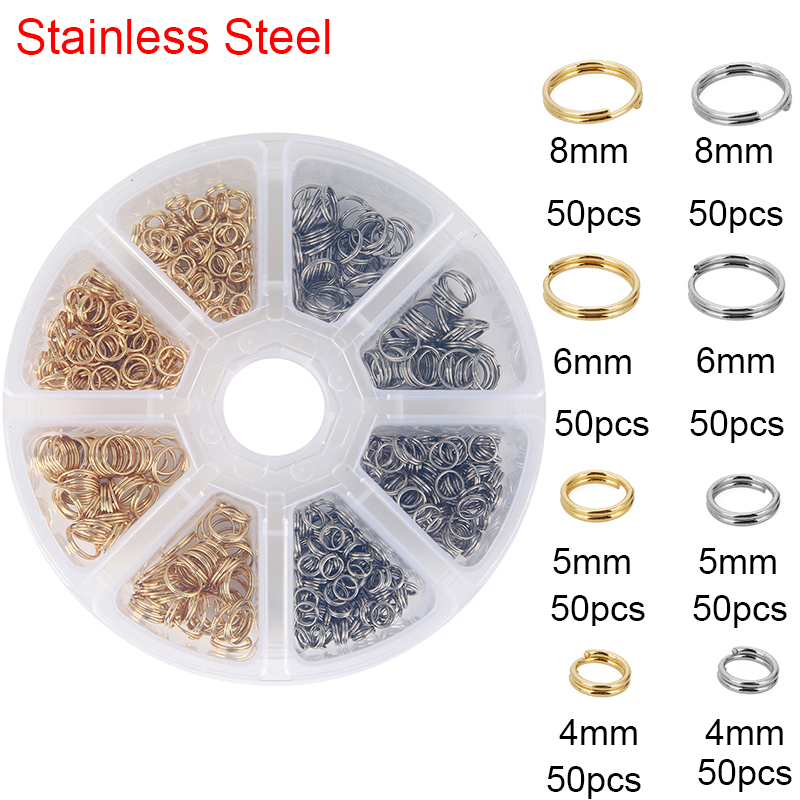 Jewelry Making Kit Set Box Stainless Steel Open Jump Rings Lobster Clasps Earring Hooks For Bracelet Findings Necklace Supplies: Red