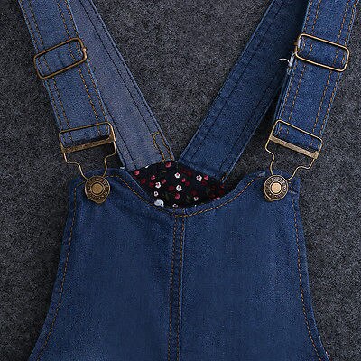 US Cute Cat Baby Kids Toddler Denim Jeans Overalls Dress Skirt Clothes Summer