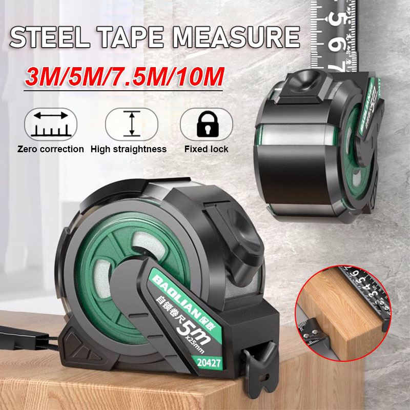Cinta métrica de acero autoblocante de 3m/5m/7,5 m/10m, cinta métrica resistente al desgaste endurecida, cinta métrica a prueba de cortes de alta precisión