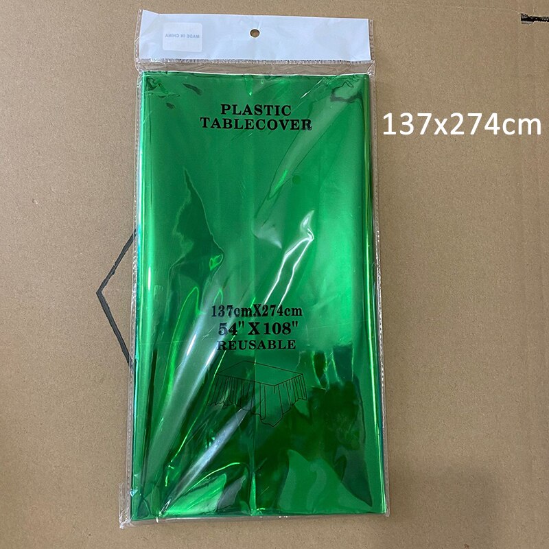 1 stk engangsdekor til duken til bryllupsdagsfest aluminiumsfolie borddeksel kjøkkenutstyr 137*274cm: Grønn