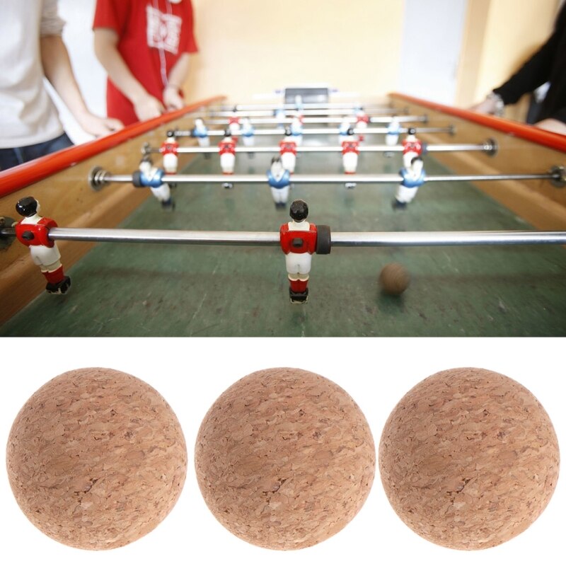 6pcs 36mm Table Football Cork Solid Wood Foosball Table Soccer Ball Fussball Y4UB