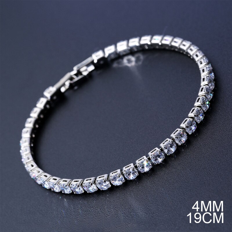 2020 di nuovo modo di lusso 925 sterling silver da tennis delle donne del braccialetto dei braccialetti per le donne regalo Di Natale del commercio all'ingrosso dei monili S5877: S5787-19CM-4MM