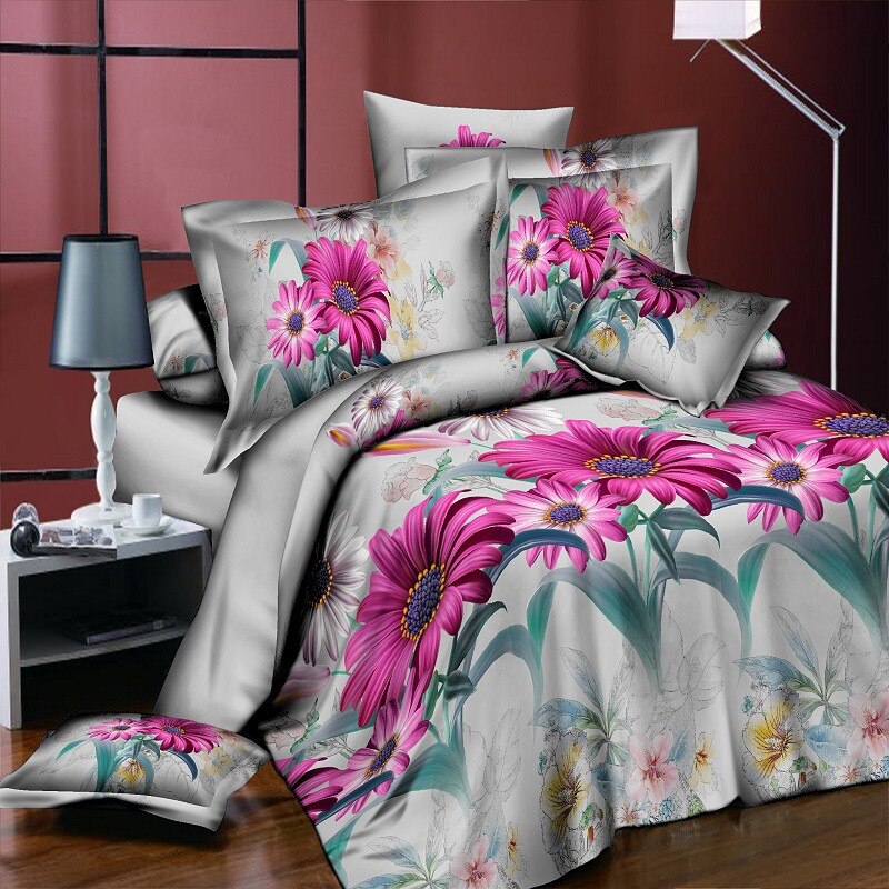 3d romantic wedding rose bedding set duvet cover pillow case queen twin size bed linen set