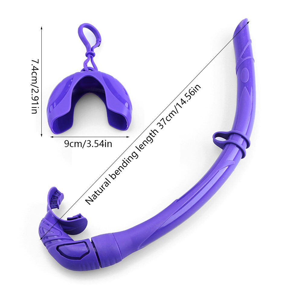 Silicone Foldable Snorkel Tube With Compact Storage Case Unisex Roll Up Snorkel Wet Breathing Tube For Snorkeling Swim: Purple