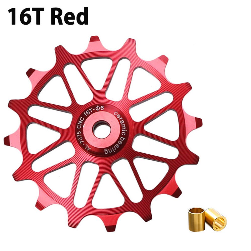 12T 14T 16T 18T MTB Fahrrad Keramik Lagerbier Jockey Rad Engen Breite Zähne Fahrrad Schaltwerk Rolle Rolle Für Shimano Sram: 16T rot