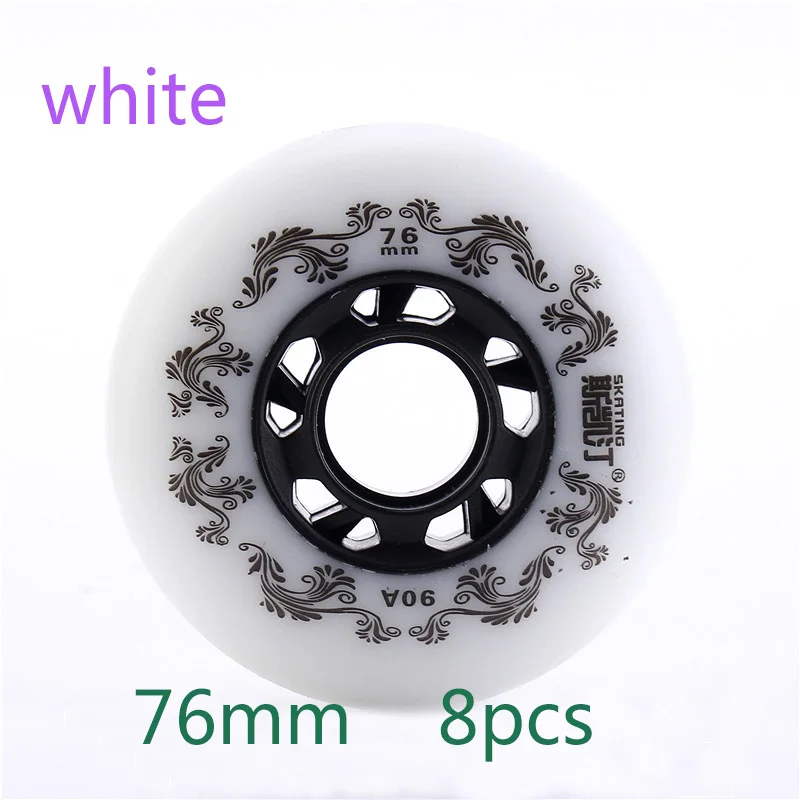 8 Pcs Terwijl/Geel Inline Rolschaats Wiel 90A Freestyle Scroll Duurzaam Wielen 72 76 80 Mm Roller Skate wielen Voor Roller Skate: Paars