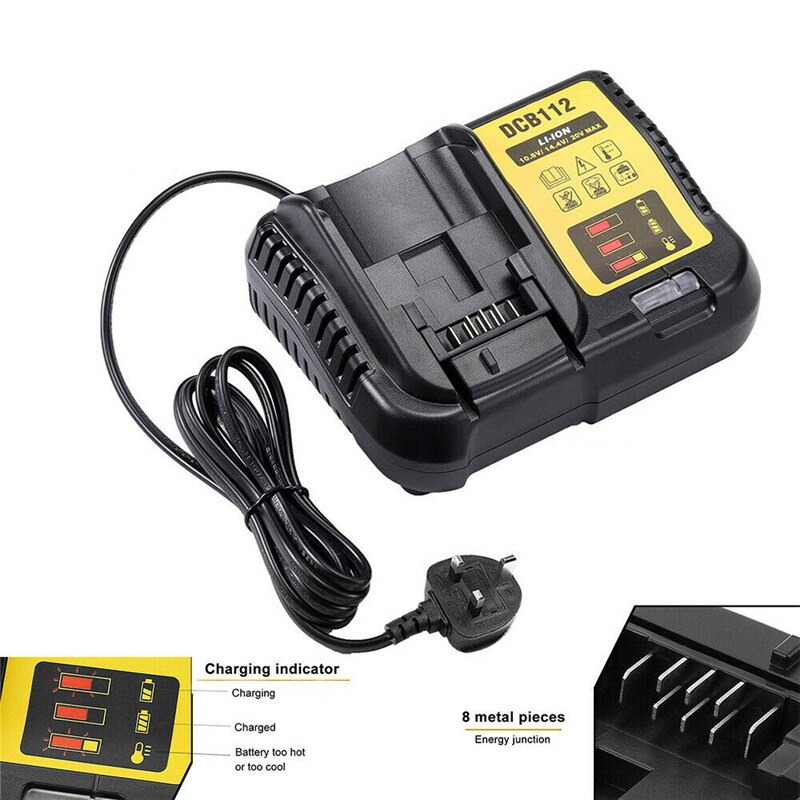 Rapid Multi Battery Replacement Charger for Dewalt 10.8-18V XR Li-ion DCB112 Fast Charger DCB112 Lithium Battery Charger