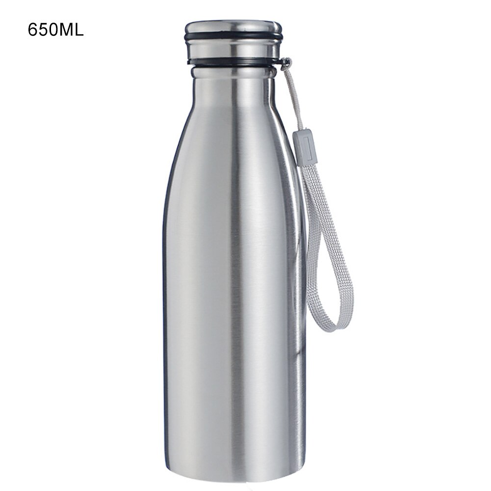 650/1000ml tour di arrampicata tutto'aperto campeggio bambini uomo bottiglie di acqua al latte bicchieri da ciclismo in acciaio inossidabile di grande capacità: 650ml