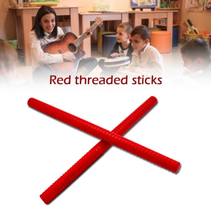 1 par percussion instrumenter træ rytme sticks rød tråd form gør det behageligt at gribe