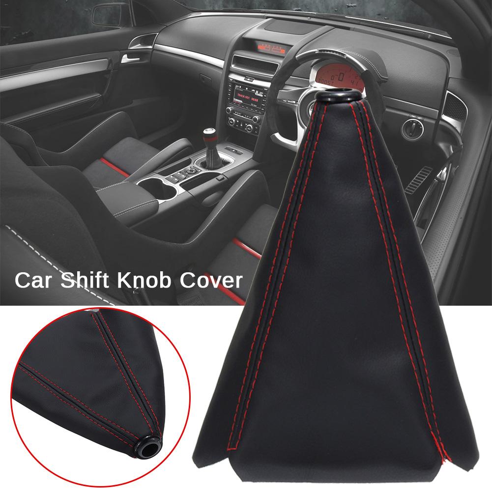 Universele Auto Voor Pookknop Cover Stitch PU Leather Shifter Auto Boot Cover Interieur Zwart Rood Geel Blauw Optionele