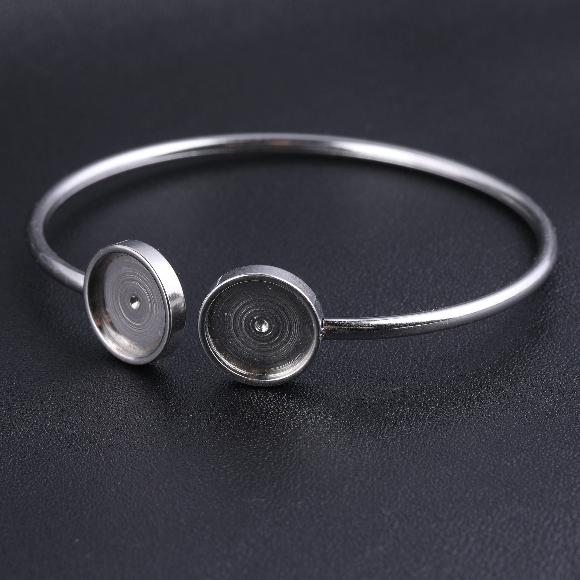 5Pcs Rvs Buigbare Manchet Armband Blanks Fit 12Mm Cabochon Bangle Base Instelling Bezels Diy Sieraden Maken Bevindingen: WHITE