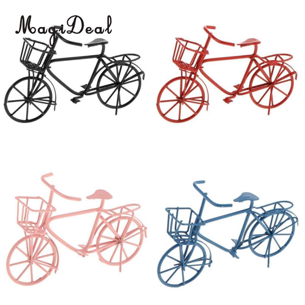 Magideal 1/12 Schaal Dollhouse Miniatuur Handgemaakte Metalen Fiets Model Voor Kamer Meubels Decoratie Toebehoren Kids Kinderen Speelgoed