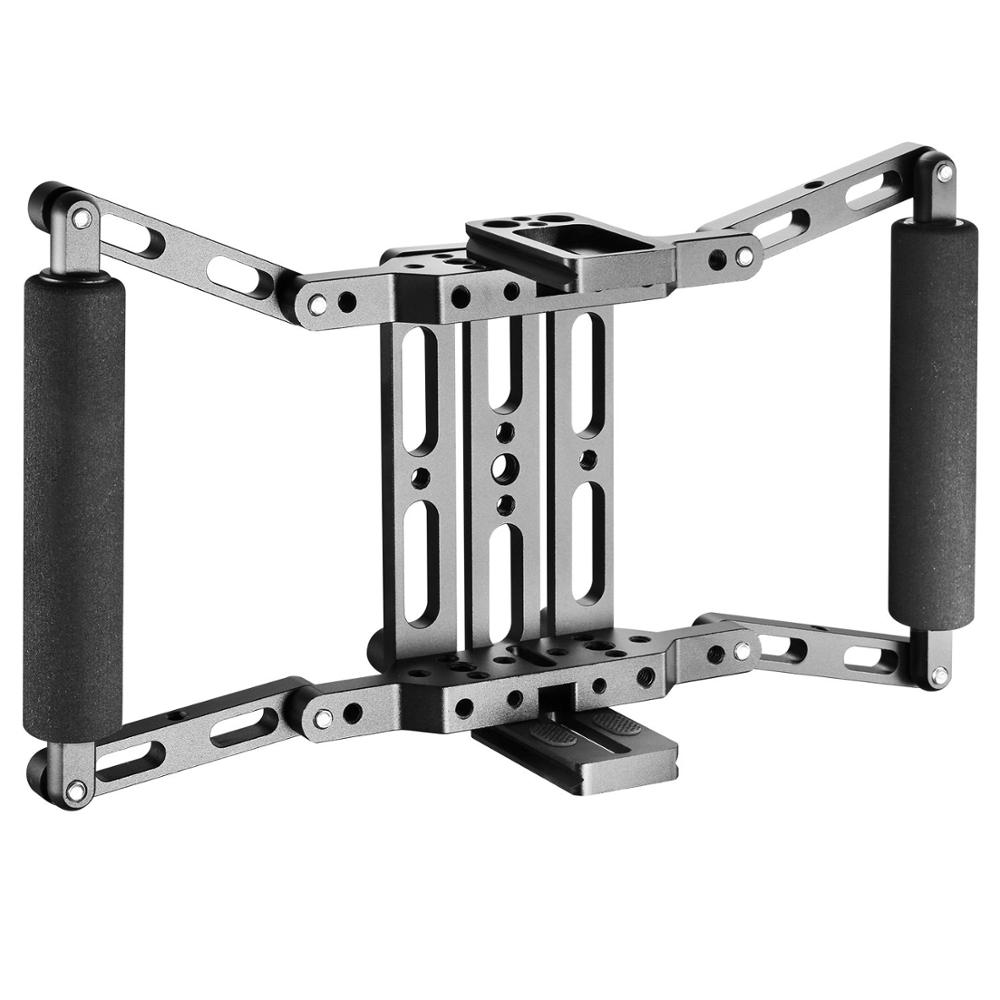 Monitor de Kit Gaiola com Alça Ajustável para 7 polegada Monitores LCD Duplo Suporte Da Mão