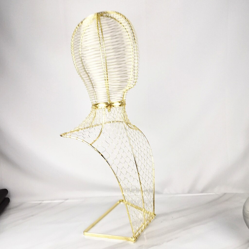 Modern Wire Metal Hat and Cap Rack Display Racks, Dresser Top Decorative Wig Holders Gold Hat Headset Display Stand Rack