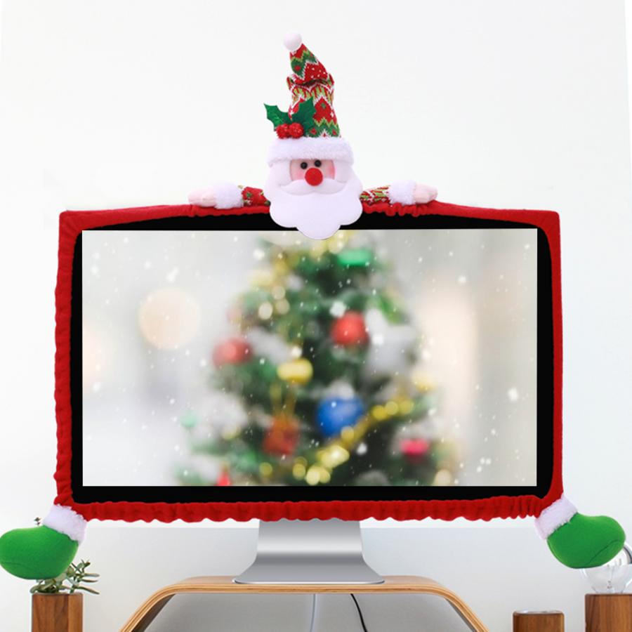 3D Kerst Cartoon 19-27inch Computer PC Monitor Display Frame Beschermende Case Cover