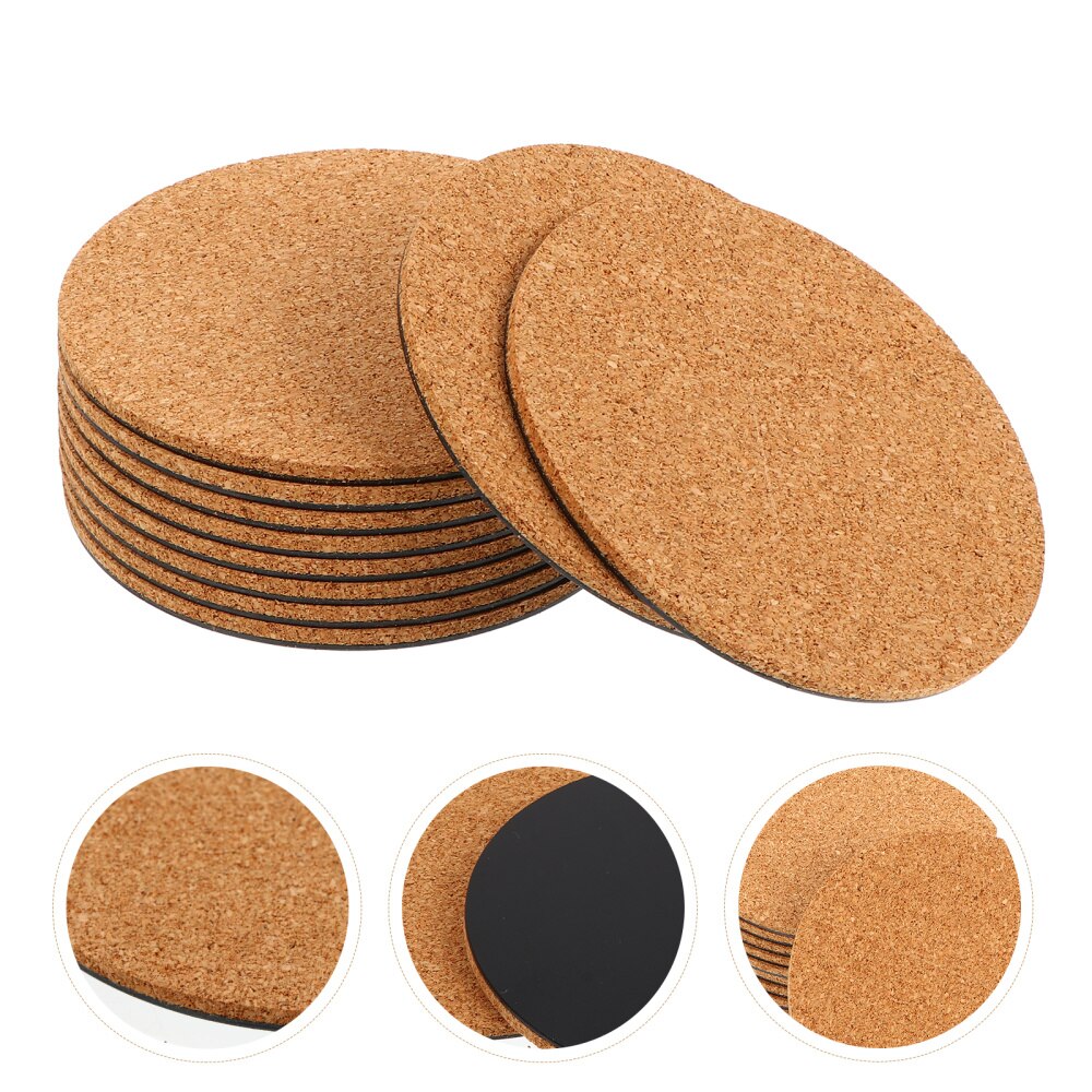 10pcs Cork Plant Mat Round Cork Plant Coasters DIY Garden Pad Plant Plate Pad: As Shown