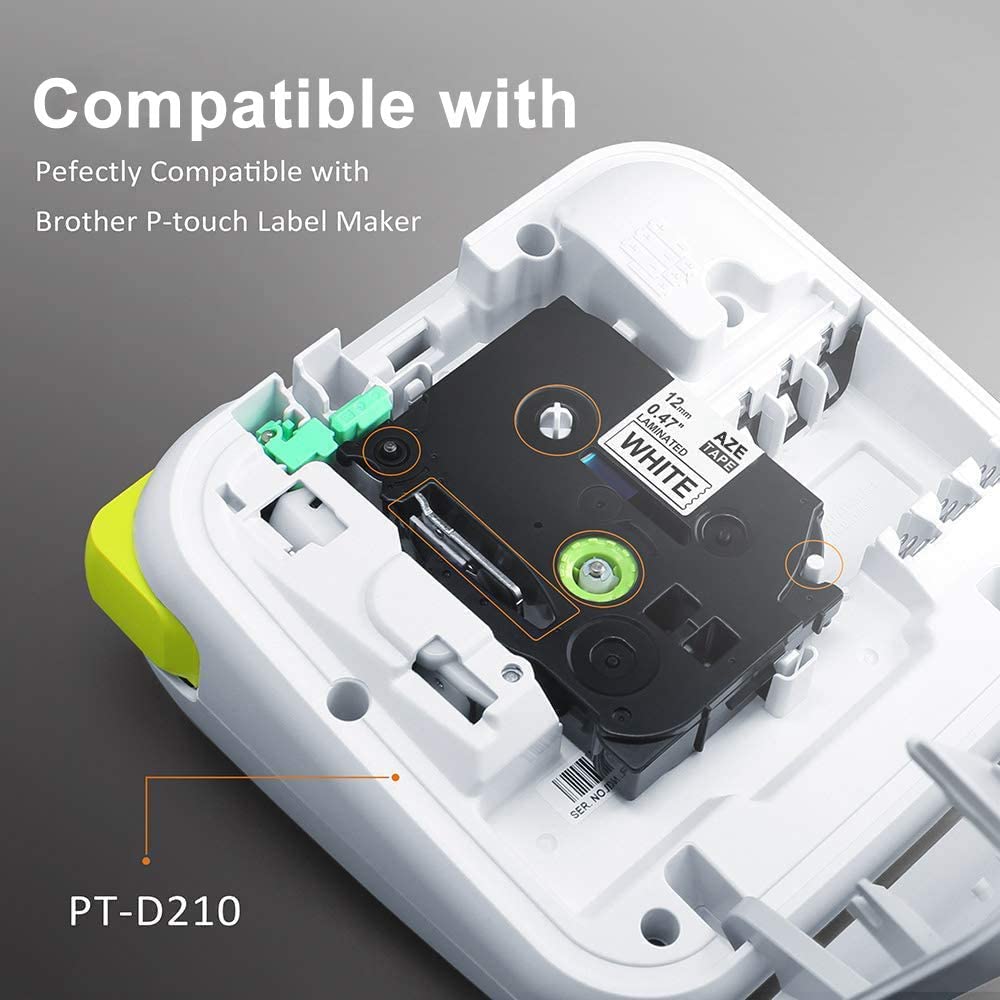 Label tape tze -231 for brother label tape 12mm 0,47 tze -335 tze -t535 tze-mqp 35 tz- mqg 35 compatible with brother labeler pt -1080