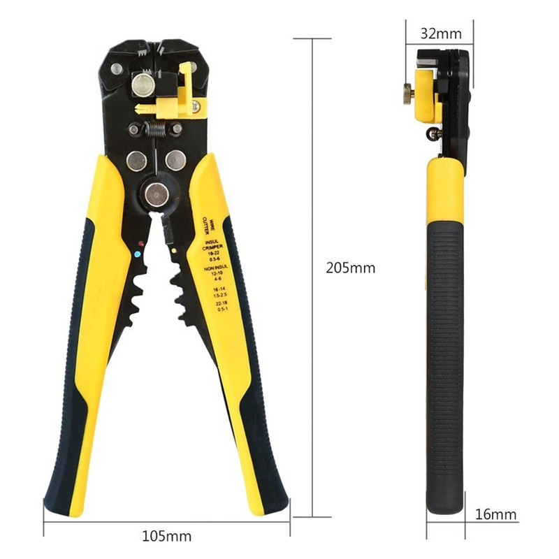 3 in 1 Multi-functional Crimping Tool Auto Crimping Pliers Cutting & Pressing Wire Stripper Self Adjusting Electrician Tool